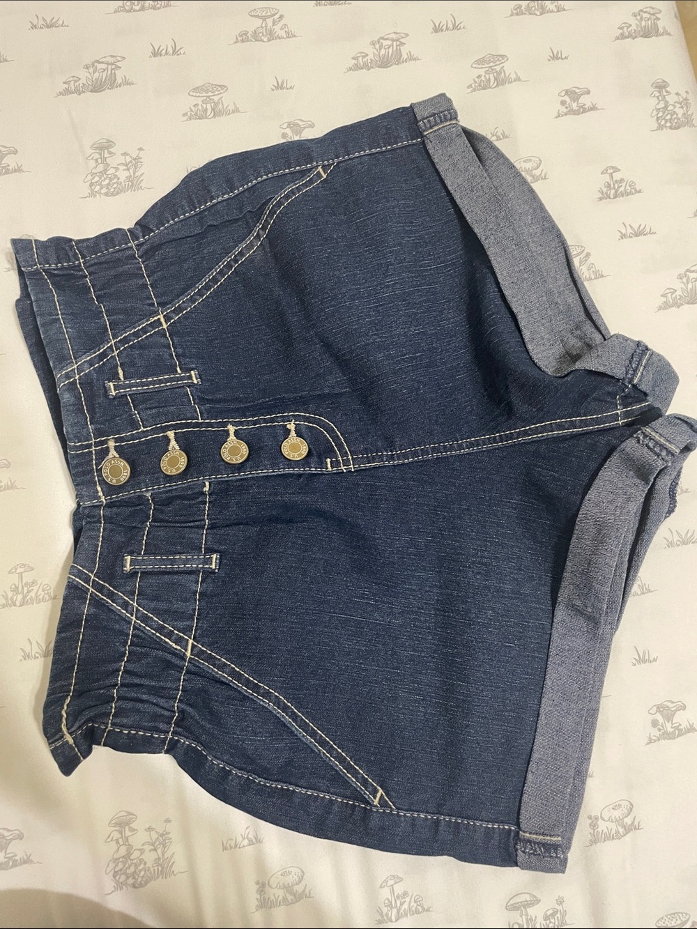 U.S. Polo Assn. Dark Blue Denim Cuffed High-Rise Shorts